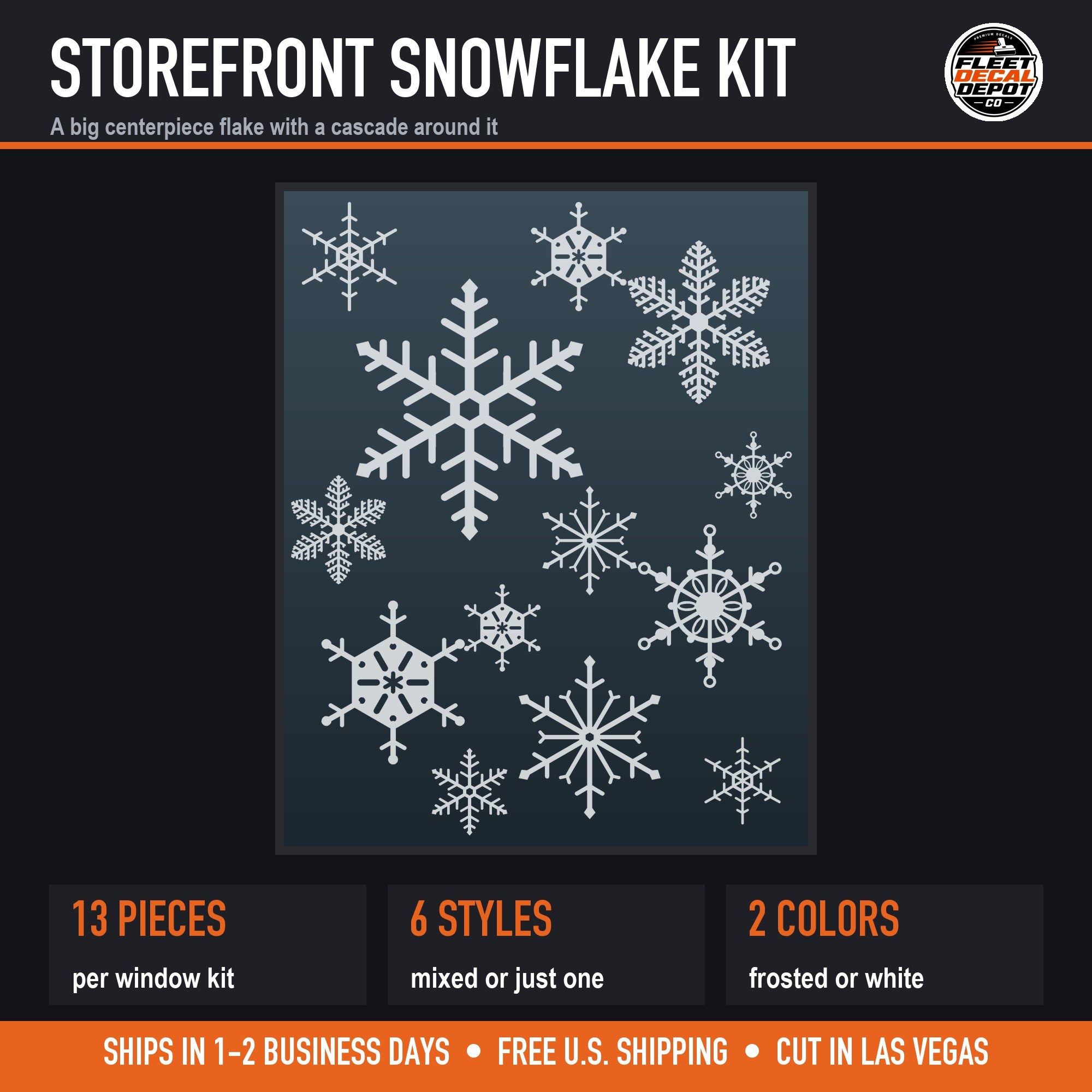 Christmas Storefront Window Decal Kit