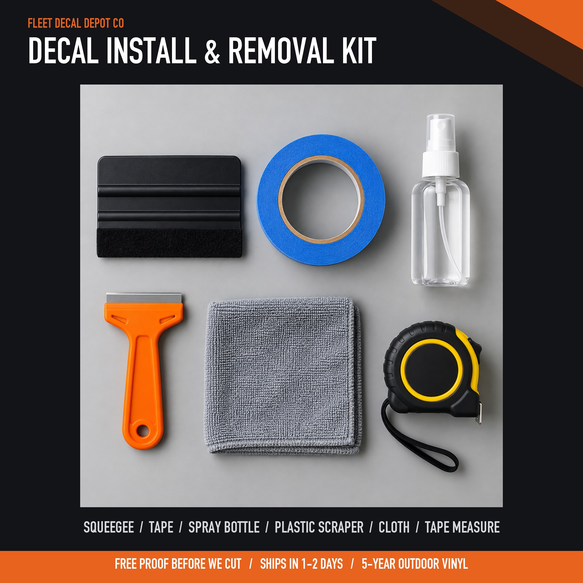 Vinyl Decal Install and Removal Kit — shown on a work truck (product photo 2 of 2)