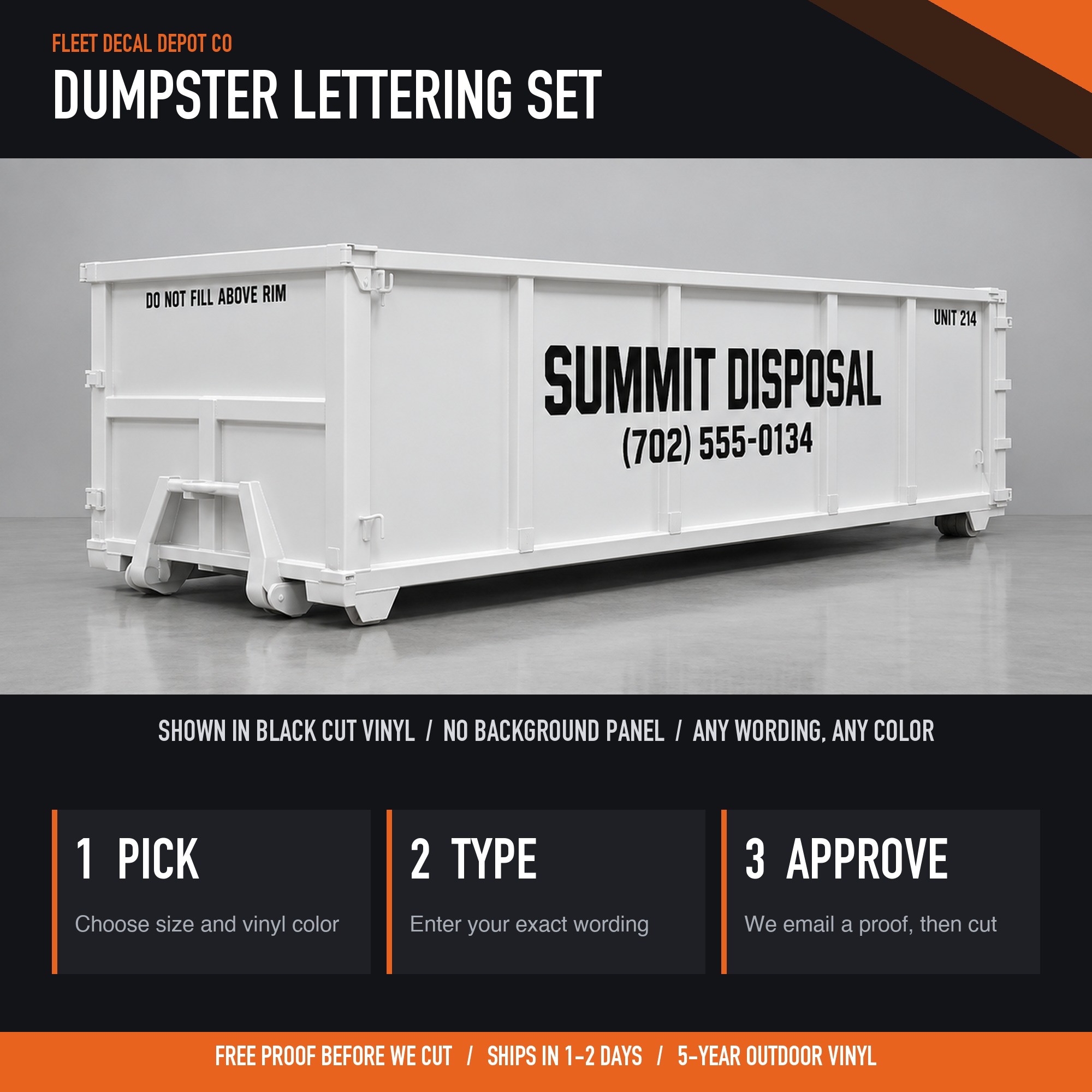 Dumpster Lettering Set — product mockup (product photo 2 of 2)