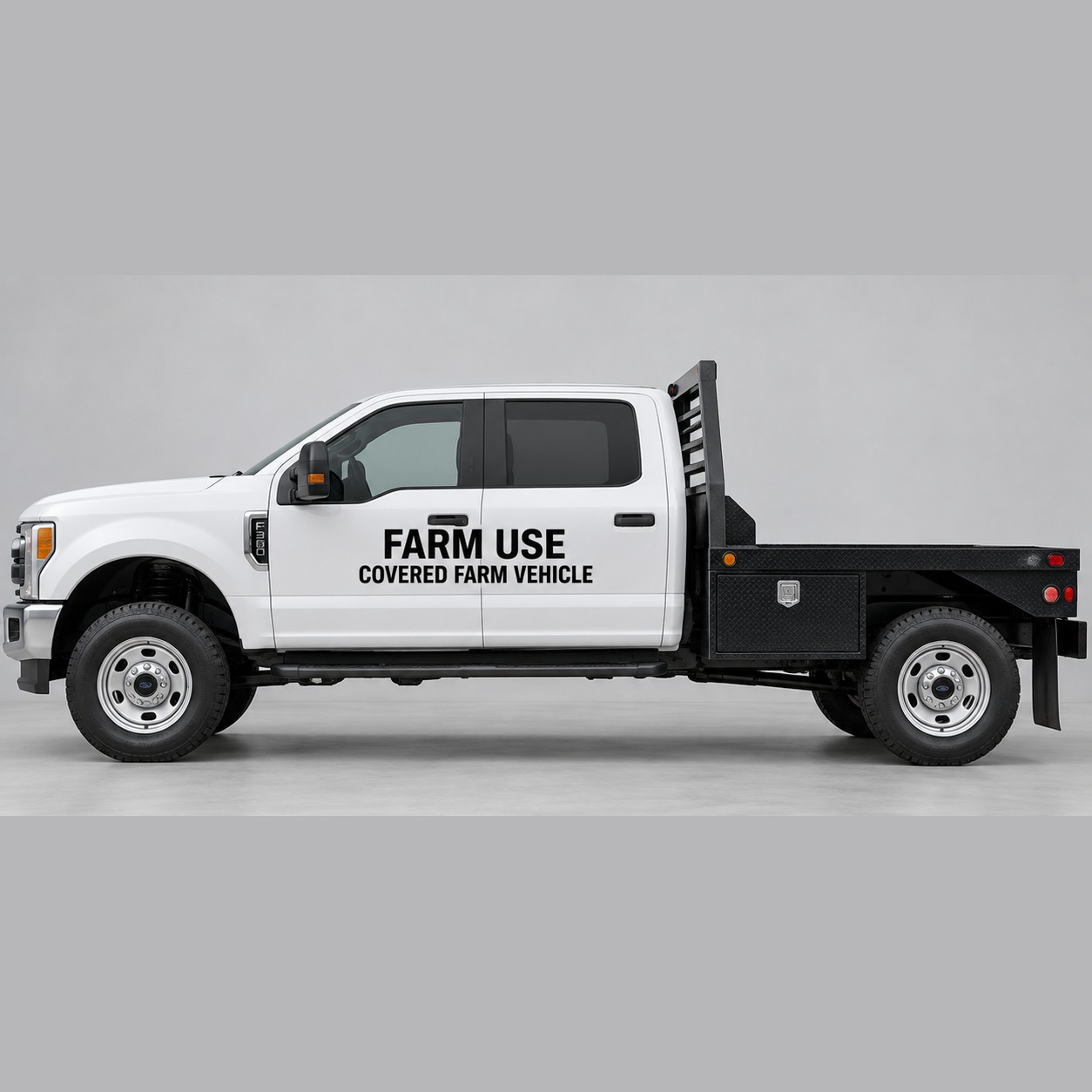 Farm Use Decal Set of 2 — shown on a commercial vehicle (product photo 2 of 2)