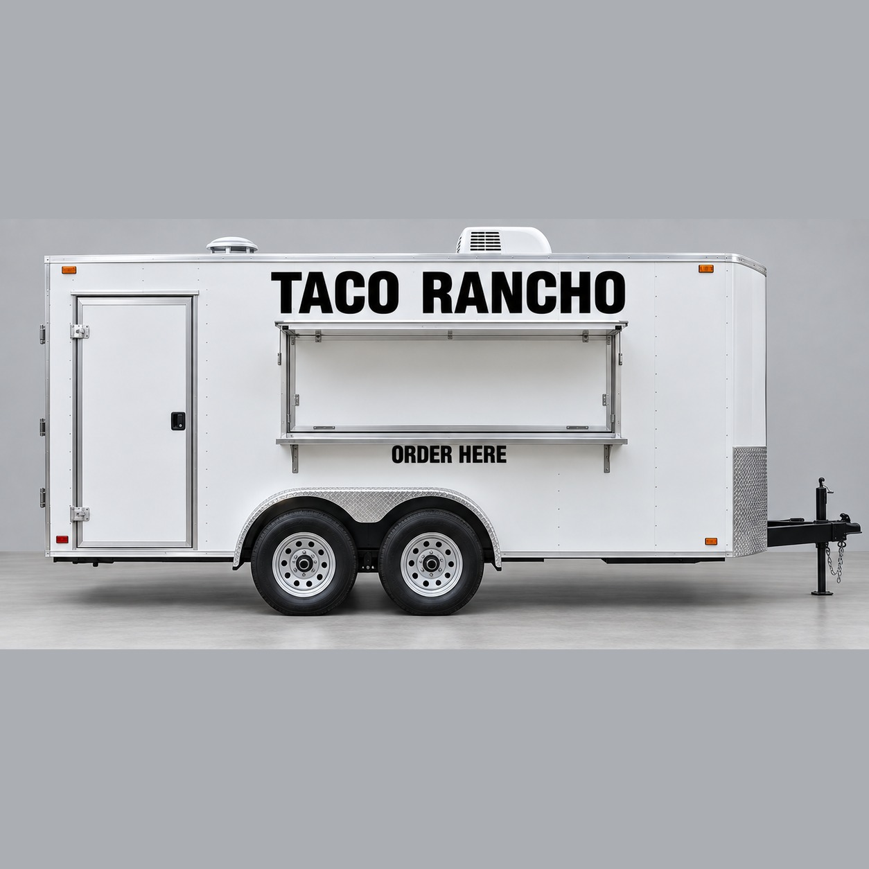 Food Truck Lettering Package — shown on a work truck (product photo 2 of 2)