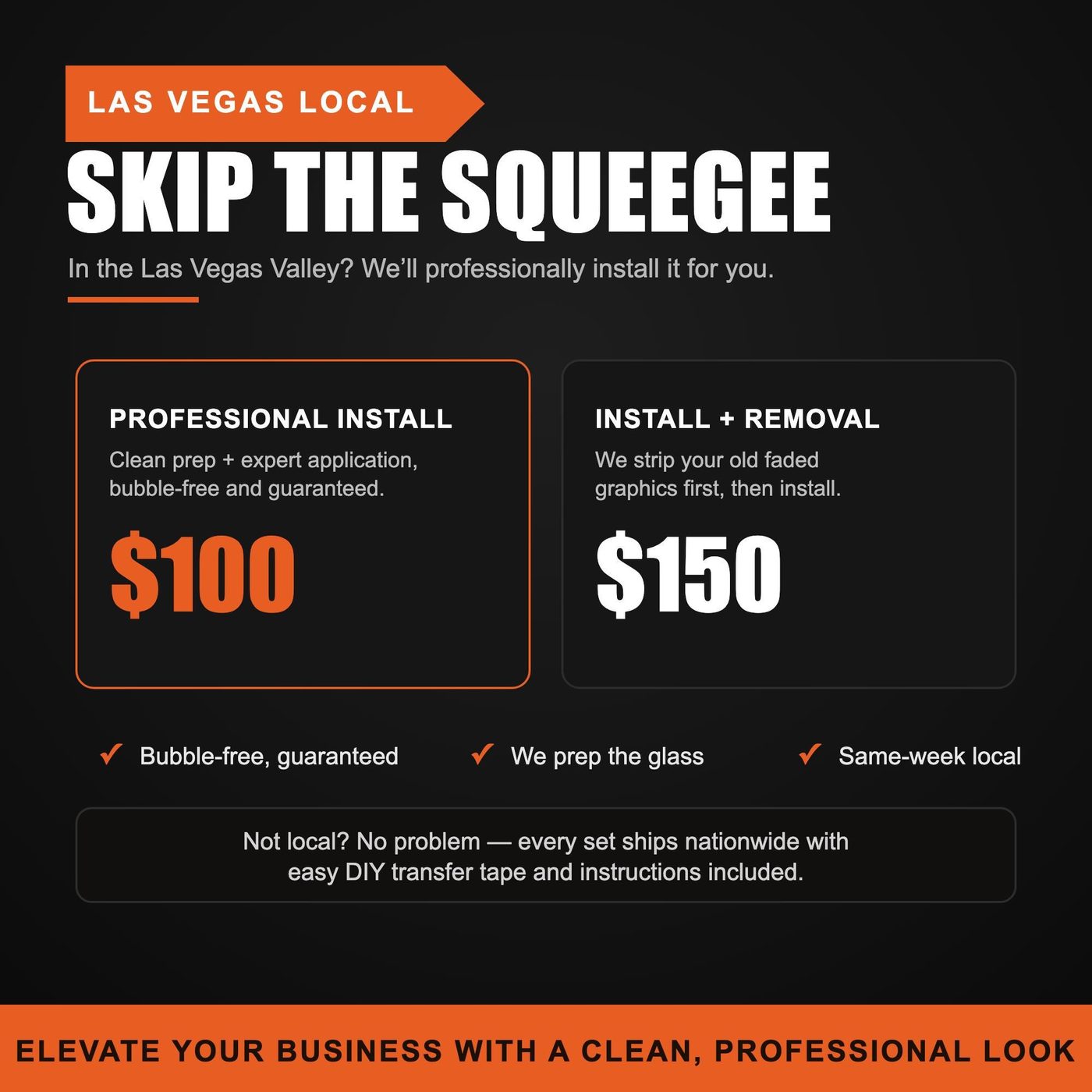 Las Vegas Local Installation Add-On — Professional Storefront Decal Install