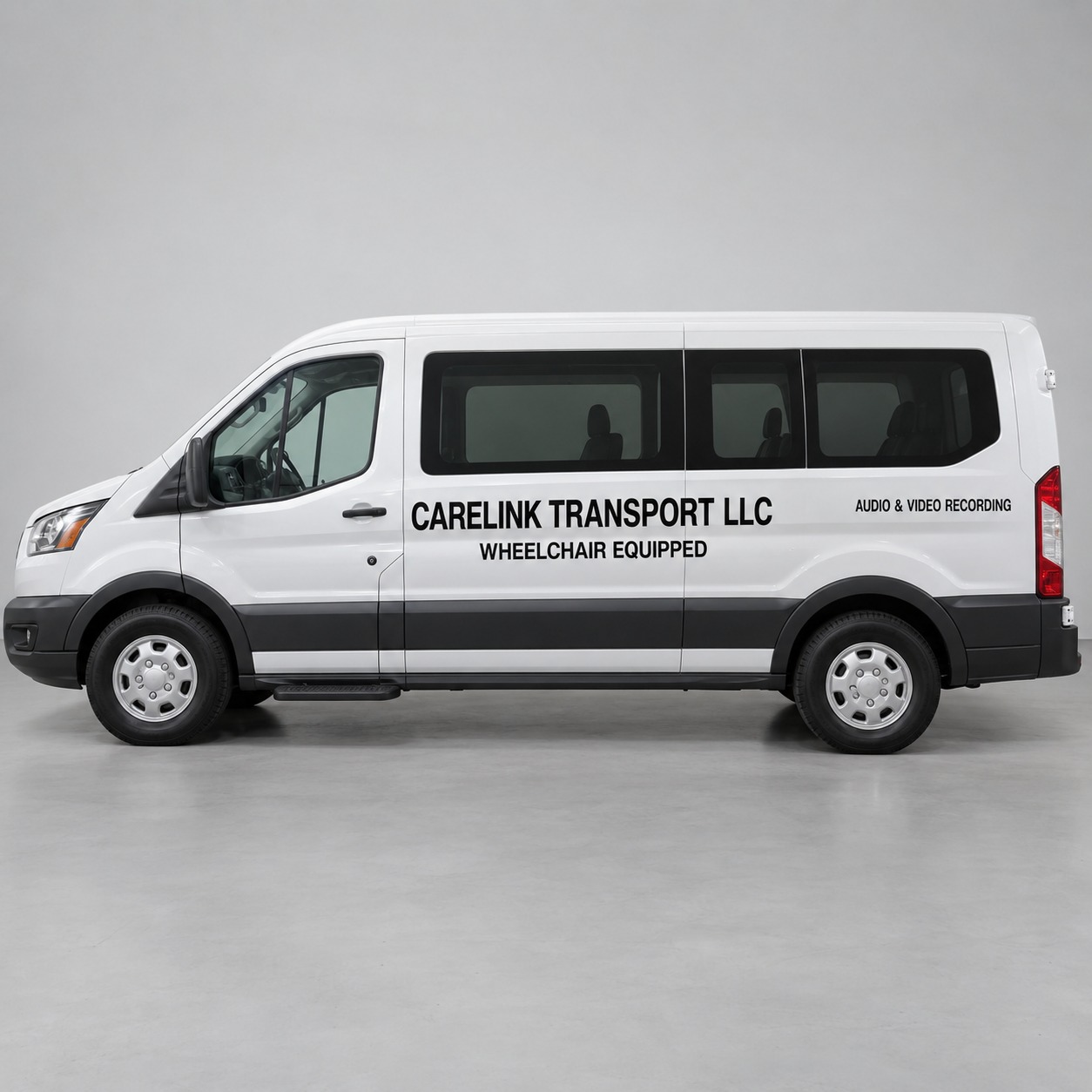 NEMT Medical Transport Vehicle Lettering Package — shown on a work truck (product photo 2 of 2)