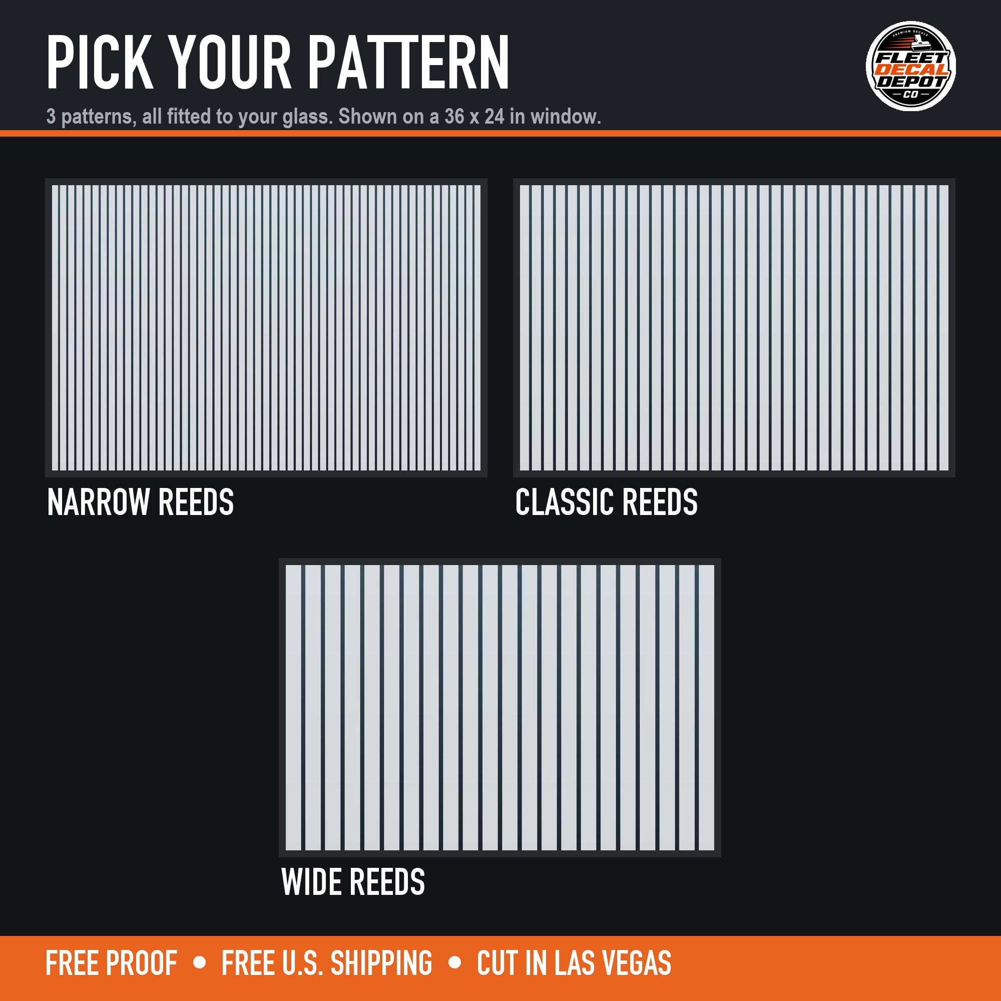 Reeded Glass Window Film — shown on a glass storefront (product photo 3 of 6)