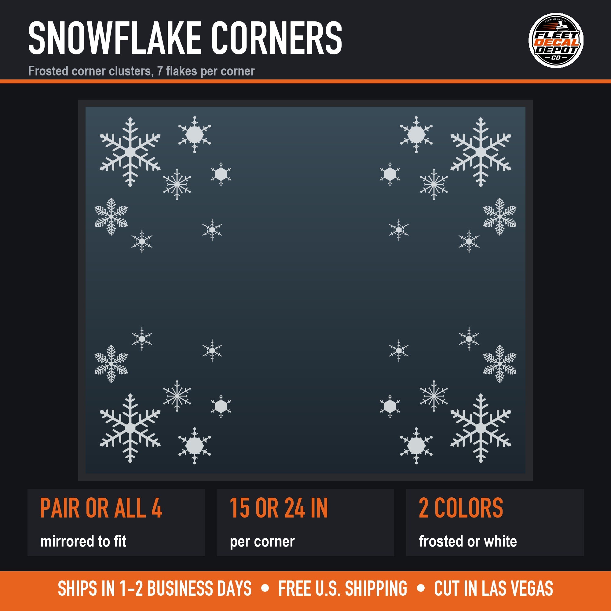 Snowflake Corner Window Decals