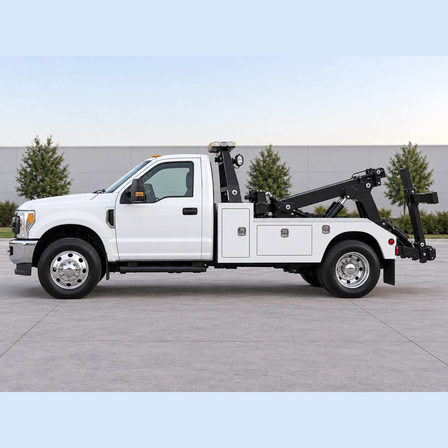 Tow Truck Door Lettering Package — shown on a work truck (product photo 4 of 4)