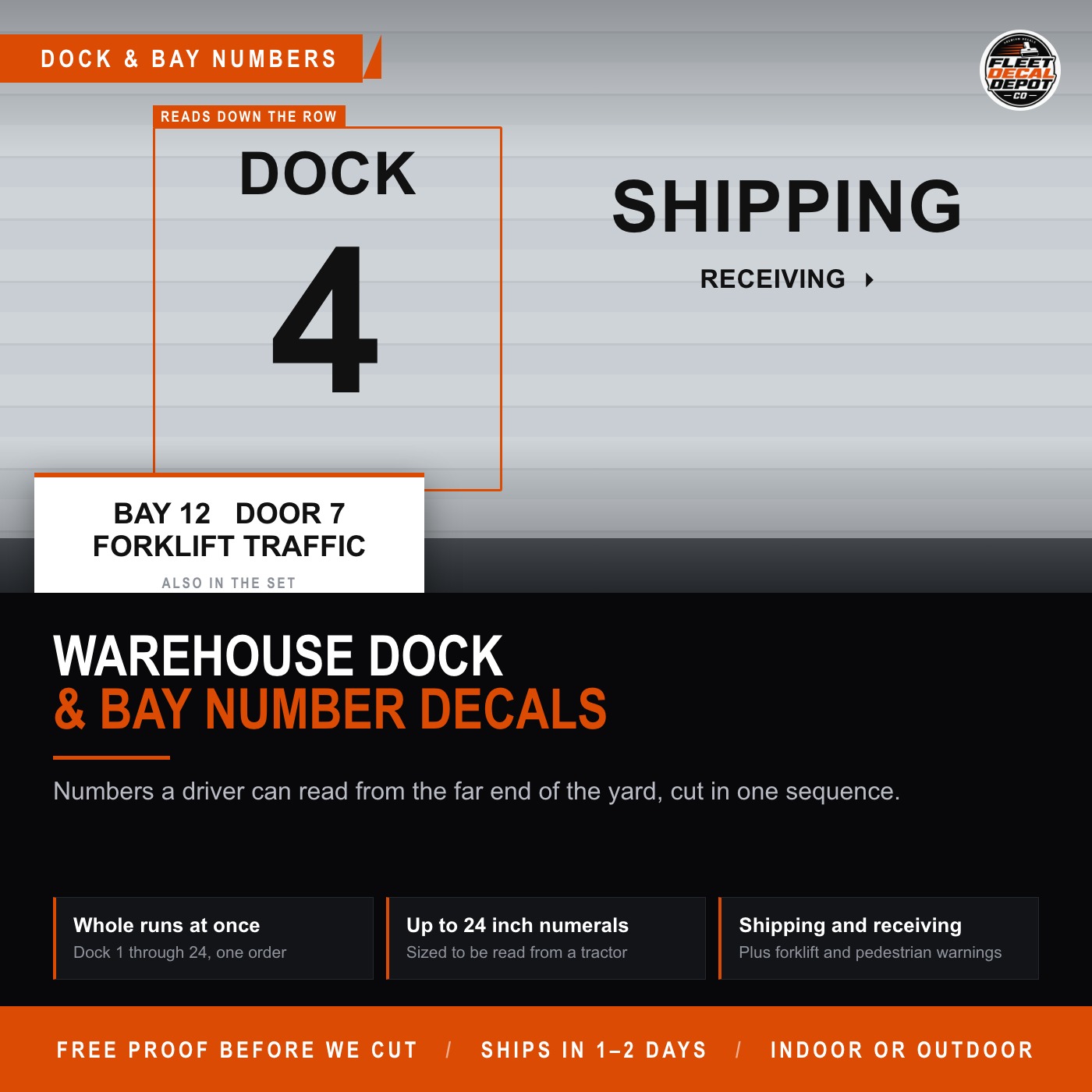 Warehouse Dock Number Decals, Custom Loading Bay Door Numbers Shipping Receiving Signs, Large Vinyl Numbers for Distribution Centers